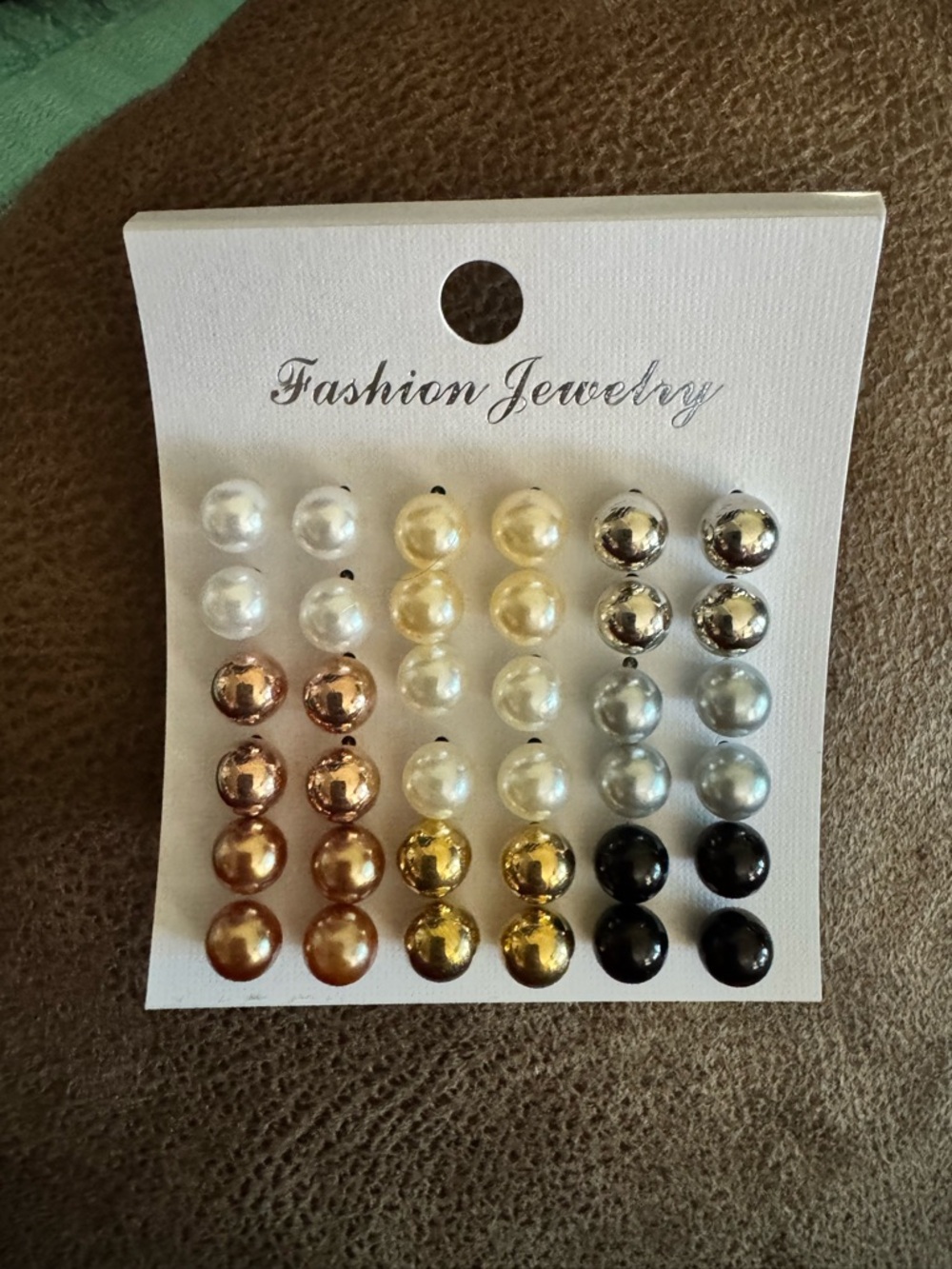 Fashion Jewelry 18-Pair Pearl and Metallic Stud Earring Set - Multi-Color